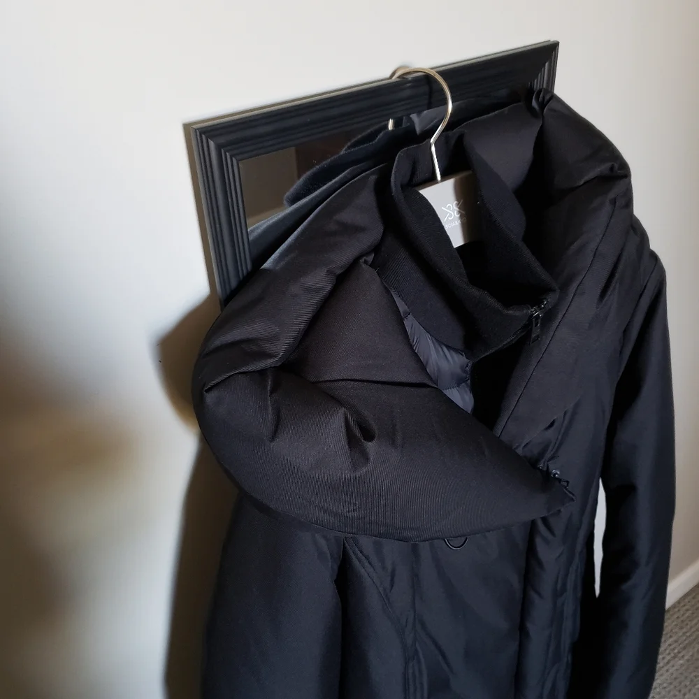 Soia & Kyo Camelia Slim Fit Brushed Down Coat with Leather Trims - Picture 14 of 15